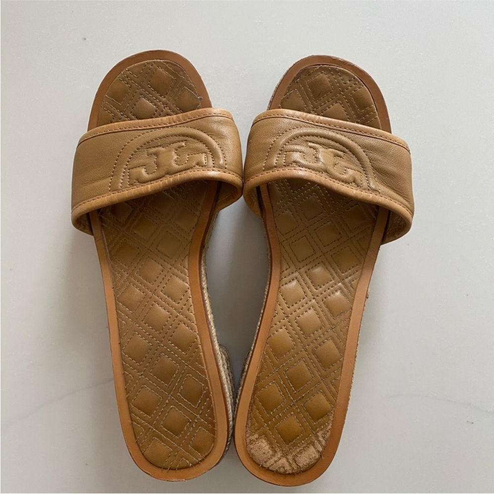 Tory Burch leather slides, beige, 8